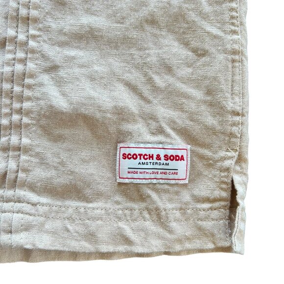 Scotch & Soda Linen Woven Short Sleeve Button Up Shirt M - Picture 4 of 5